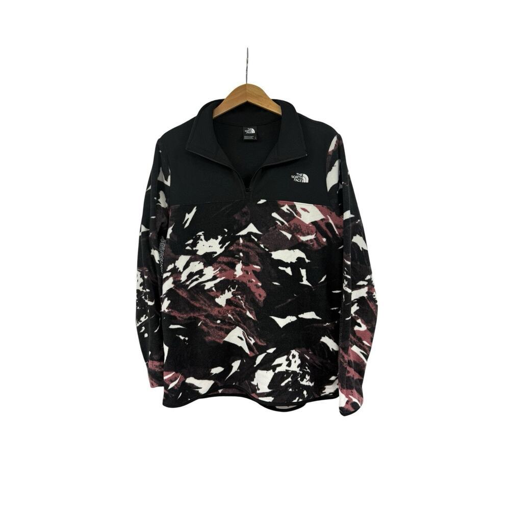 The North Face TKA Glacier Quarter-Zip Shirt Fleece Pattern Sweatshirt Womens L